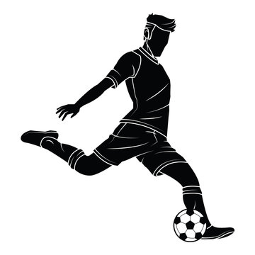Soccer football silhouettes player