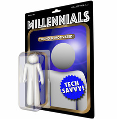 Millennials New Generation Youth Action Figure 3d Illustration