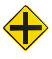 Fototapeta premium Traffic Intersection sign isolated on white background
