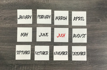 july calendar post notes 