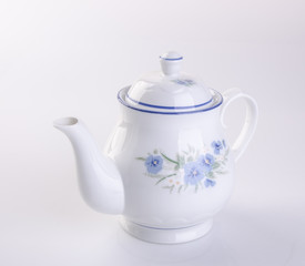 tea pot or ceramic teapot on background.