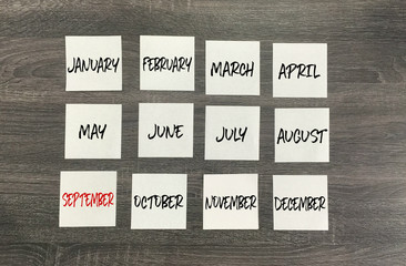 september calendar post notes