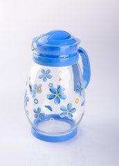 Water Jar or Empty glass jar on a background.