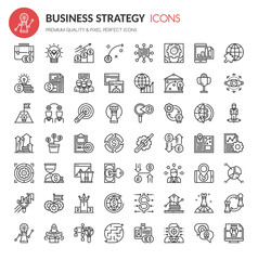 Business Strategy Icons , Thin Line and Pixel Perfect Icons