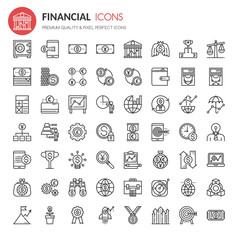 Financial Icons , Thin Line and Pixel Perfect Icons