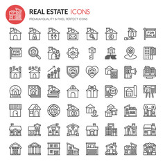 Real Estate Icons , Thin Line and Pixel Perfect Icons