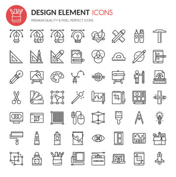 Design Element Icons , Thin Line and Pixel Perfect Icons