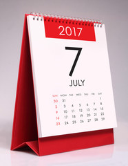 Simple desk calendar 2017 - July
