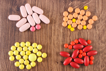 Medical pills and capsules, health care concept