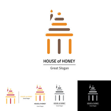 House of Honey with the drop water of honet at the top