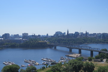 View of Ottawa from the side of Gatineau, Quebec, Canada.