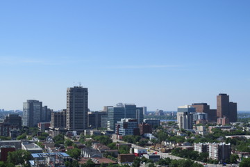 Fototapeta na wymiar Large buildings of the city of Gatineau, Quebec, Canada.