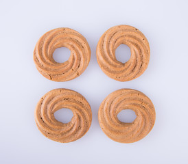 cookie or ring biscuits on a background.