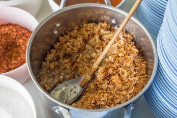 Fried garlic topping for food in thailand