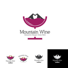 Mountain Wine at the glass of wine with mountain at the top