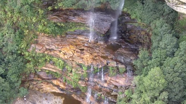 Aerial view of Katoomba Falls in the Blue Mountains of New South Wales Australia
