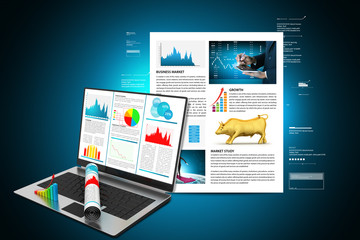 Fototapeta na wymiar concepts for Stock market online News