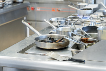 interior of kitchen in restaurant
