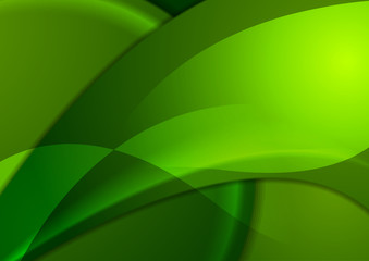 Bright green smooth waves vector background