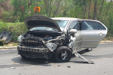 Obraz na płótnie Canvas Fatal car crash accident