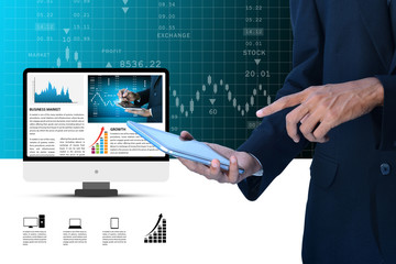 Business man makes financial assessment