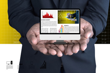 Business man makes presentation