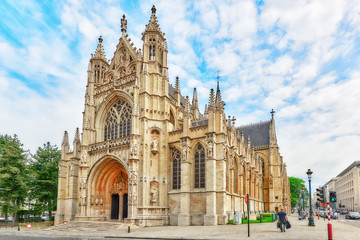 Naklejka premium BRUSSELS, BELGIUM - JULY 07, 2016 : Notre Dame du Sablon's Cathe