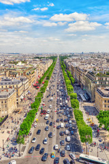 PARIS, FRANCE - JULY 06, 2016 : Beautiful panoramic view of Pari
