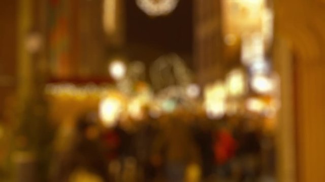 Abstract Defocused Christmas Background - pedestrian-only shopping street