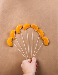 slices of mandarin as balloons