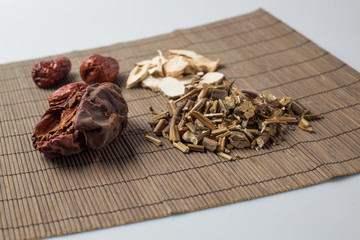 Chinese Herbal Medicine on the table.