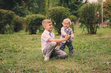 Fototapeta premium boys for a walk