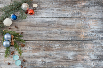 Xmas or New Year background holiday plain composition made of Ch