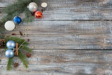 Xmas or New Year background holiday plain composition made of Ch