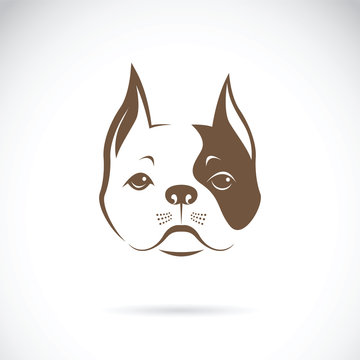 Vector of a dog face on a white background. Bulldog. Animal Logo
