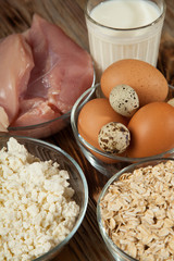 Healthy lifestyle, sport, fitness, diet and protein