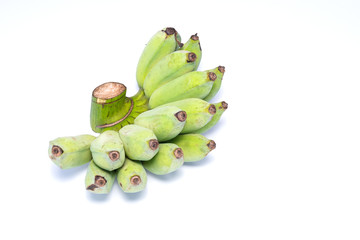 Cultivated banana with copy space on white background,
Pisang Awak is an edible banana cultivar belonging to the banana cultivar group.
 This cultivar is grown worldwide. (Thai call Kluai Namwa)