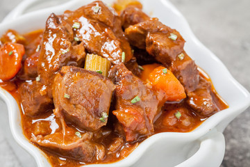 Beef stew with rosemary and vegetables