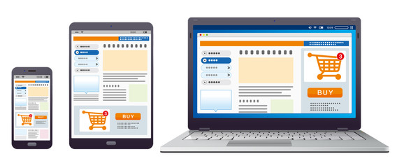 オンラインショッピングのイラスト