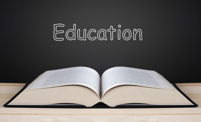 Book on Blackboard, Education Concept