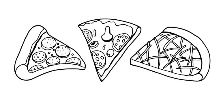 Vector Pizza slice drawing