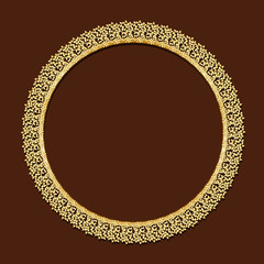 round frame gold color with shadow