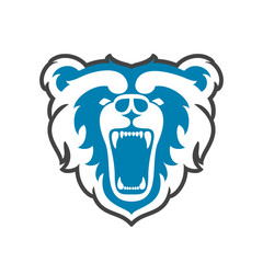 Bear Logo for sport club or team. Animal mascot head logotype. Vector illustration.