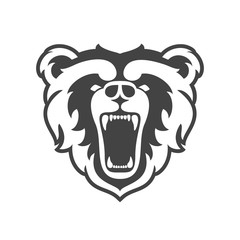 Bear Logo for sport club or team. Animal mascot head logotype. Template. Vector illustration.