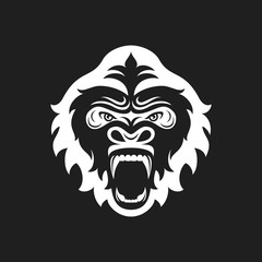 Gorilla head logo for sport club or team. Animal mascot logotype. Template. Vector illustration.