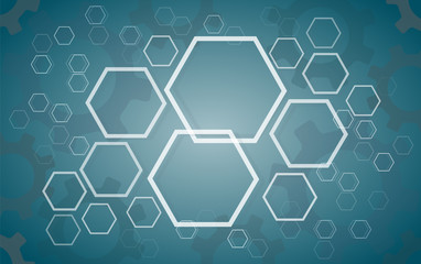 Abstract Gears and Hexagon background 