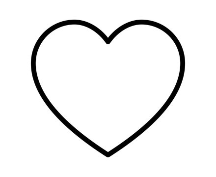 Thin line heart / romantic love line art icon for dating apps and websites