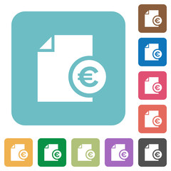 Euro report flat icons