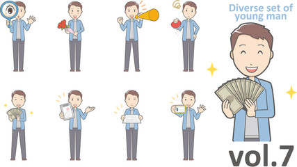 Diverse set of young man , EPS10 vector format vol.6