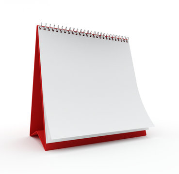 Monthly calendar with empty blank page with copy space